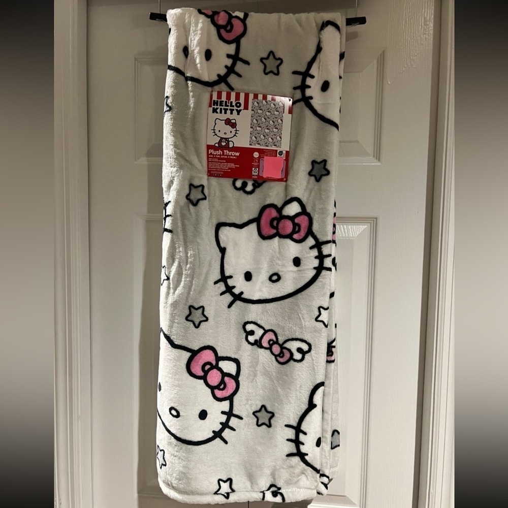 Hello Kitty Pink and Grey Plush Throw